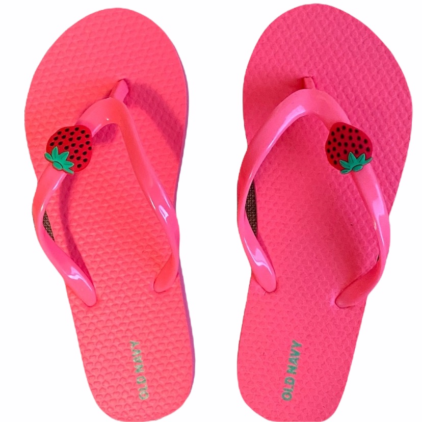 Old Navy  Strawberry Flip Flops Size 34 Brand New